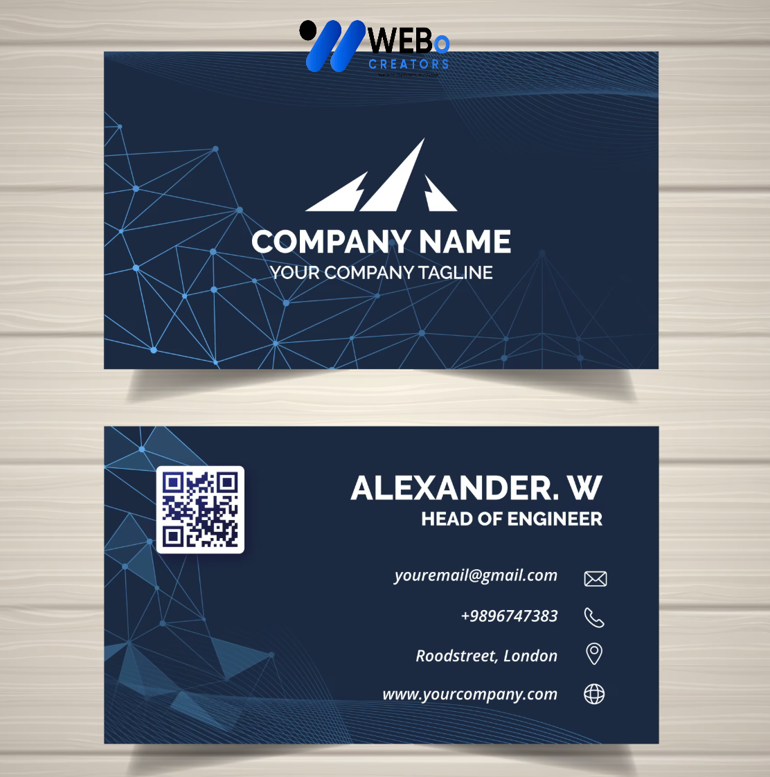 Elegant Professional Business card design with golden stripes Agency in Bangkok